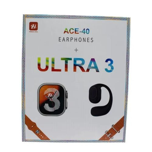 Smartwatch Ultra 3 avec Écouteurs Sans Fil – Pack Complet*)